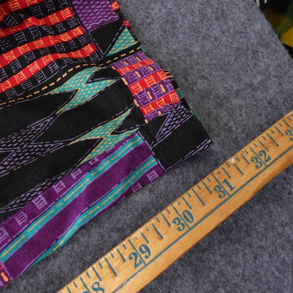 Vintage International Male Mens Large Geometric Abstract Print Cotton Pants 90s - Picture 6 of 8